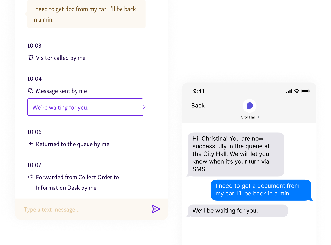 Communicate with customers inside Qminder