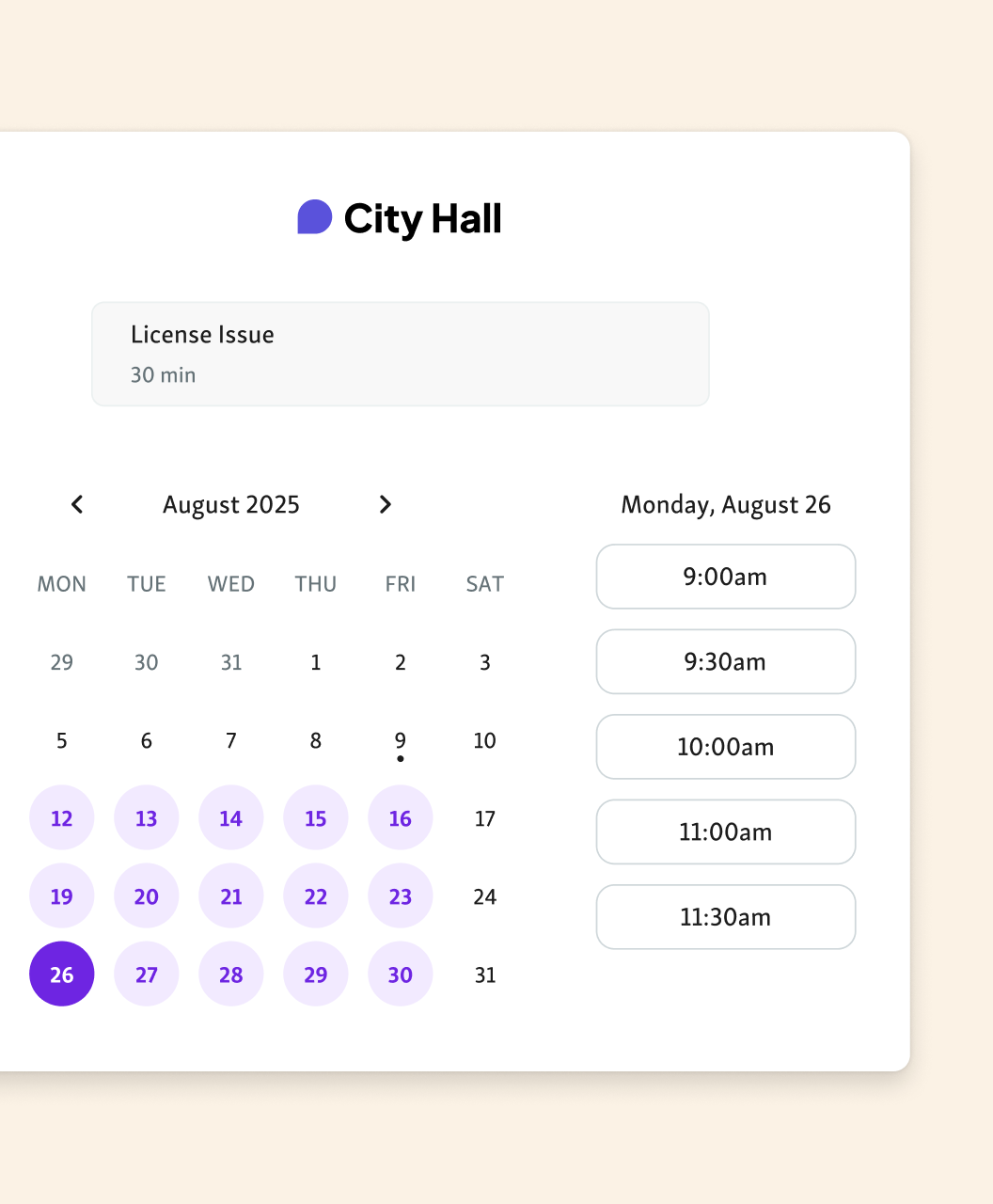 Schedule appointment