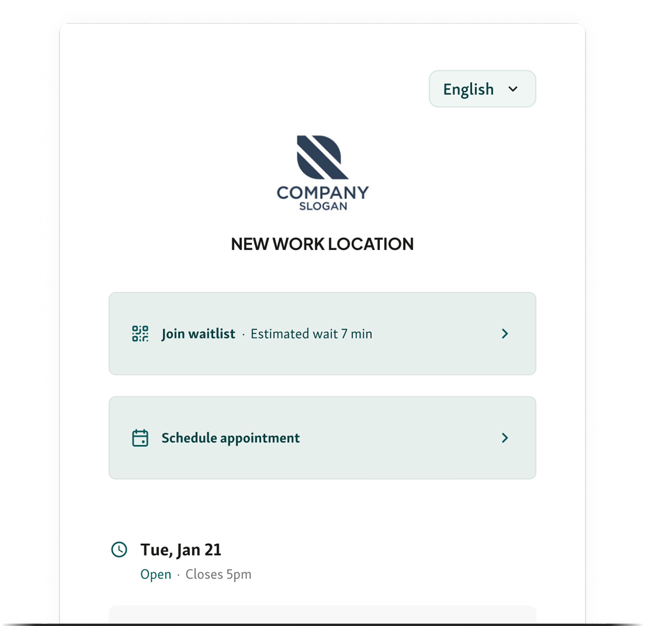 Visitor website to join waitlist or schedule an appointment