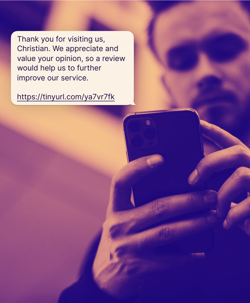 Customers get follow-up messages after the service