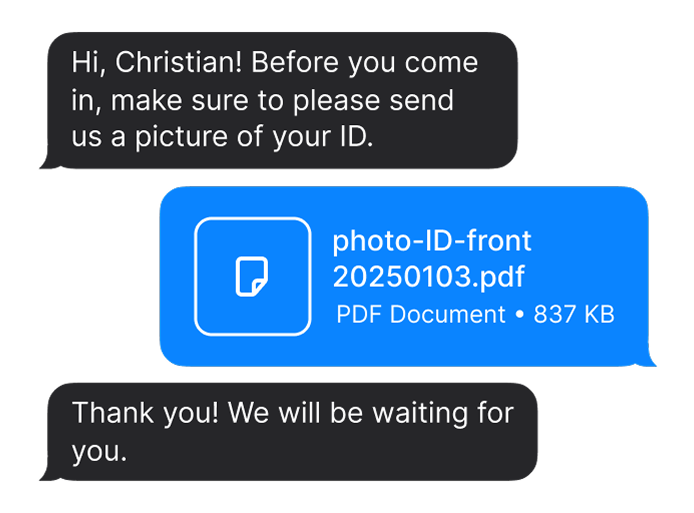 Visitors can send documents directly in messages