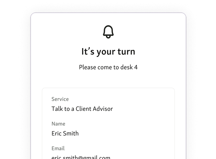 Visit status page will show your visitors various updates on their wait