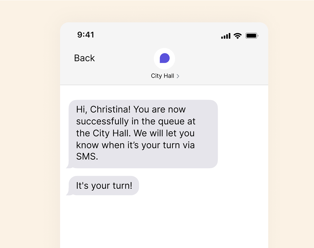 2-way communication allows to keep visitor updated on their visit status