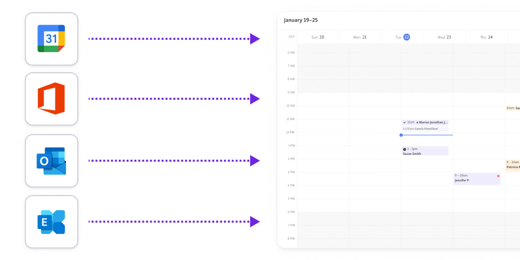 Qminder allows to sync your calendar