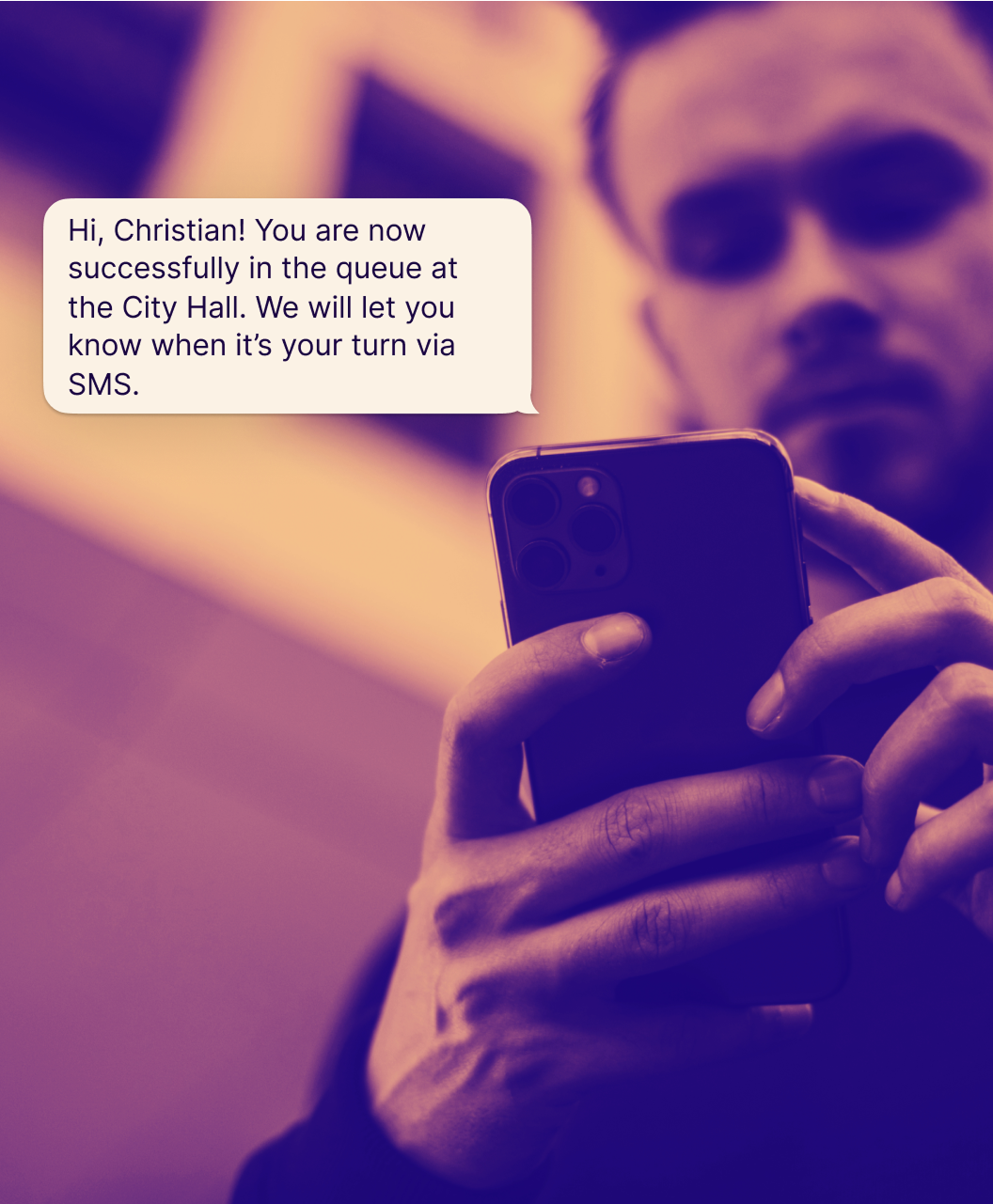 Customers get messages when they join the queue