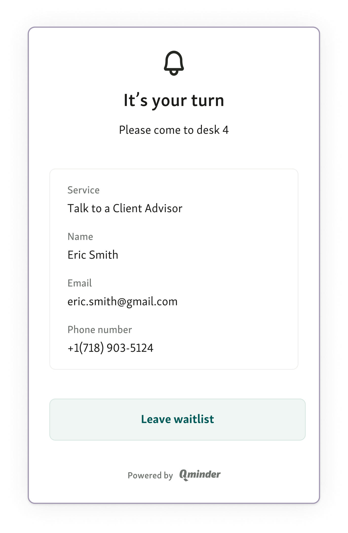 Notify customers when it's their turn