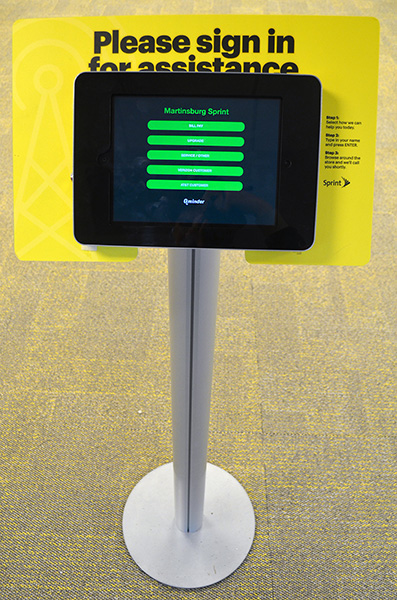 iPad Sign In stand at Sprint