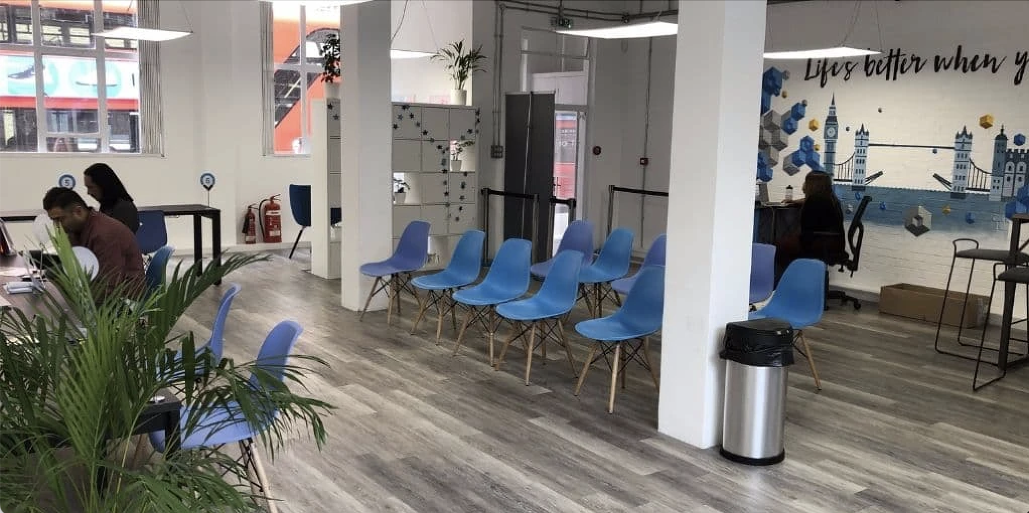 ViaVan lobby with Qminder in use