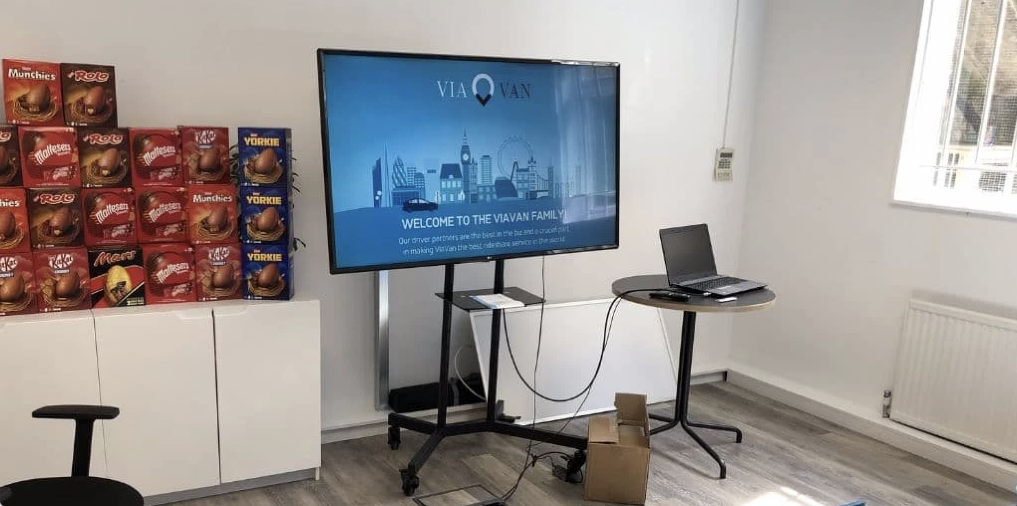 ViaVan setting up Waitroom TV