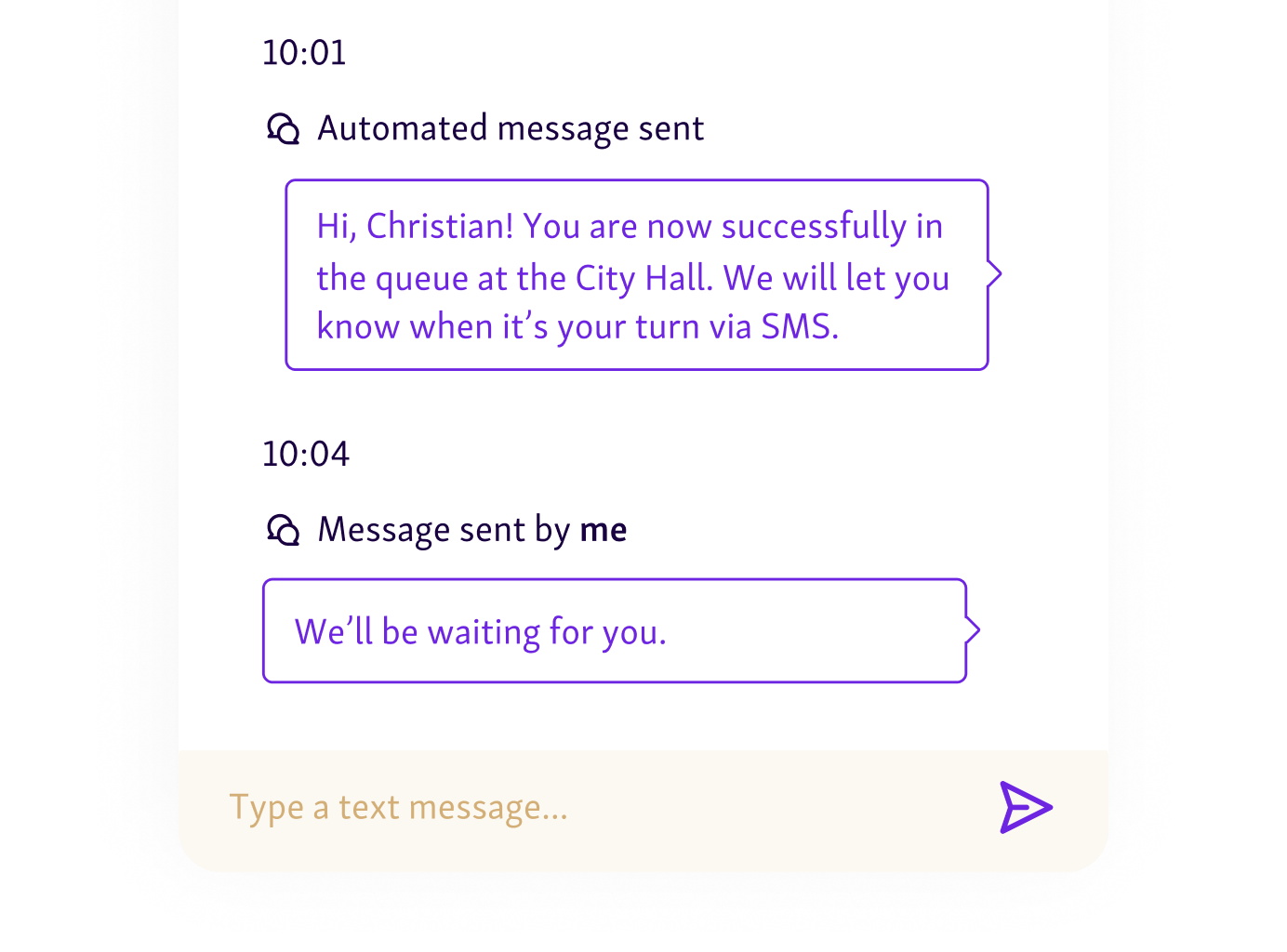 Send automated messages to customers