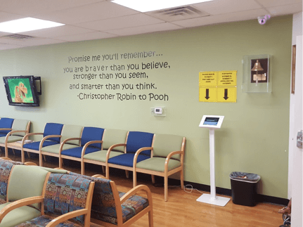 Qminder setup in Nevada branch of Cure 4 The Kids Foundations