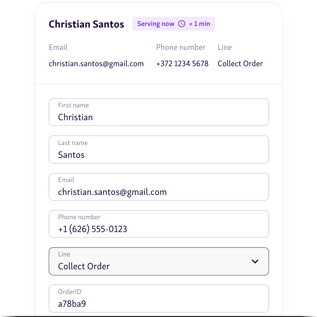 See customer details and informations in the service dashboard
