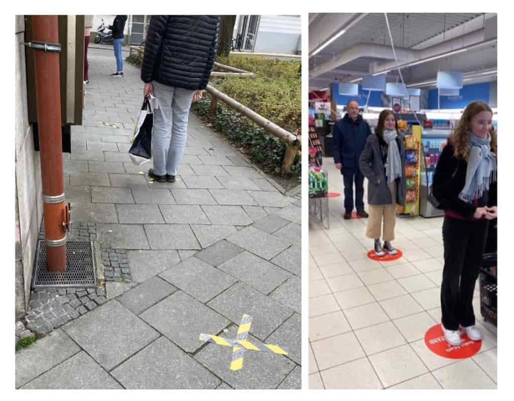 floor markings in shops