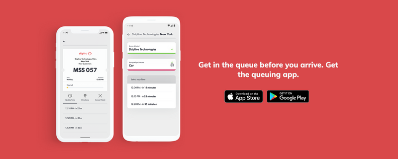 Skiplino queue management system
