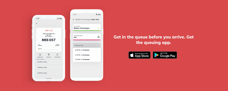 Skiplino virtual queuing system