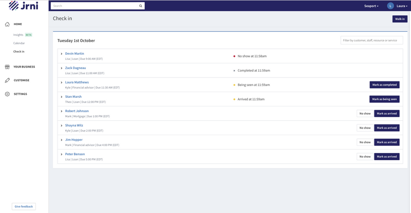 JRNI customer queuing software