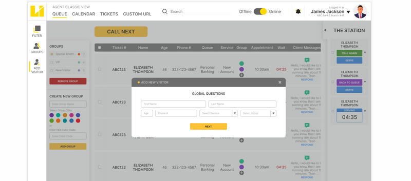 Qtrac virtual queuing system