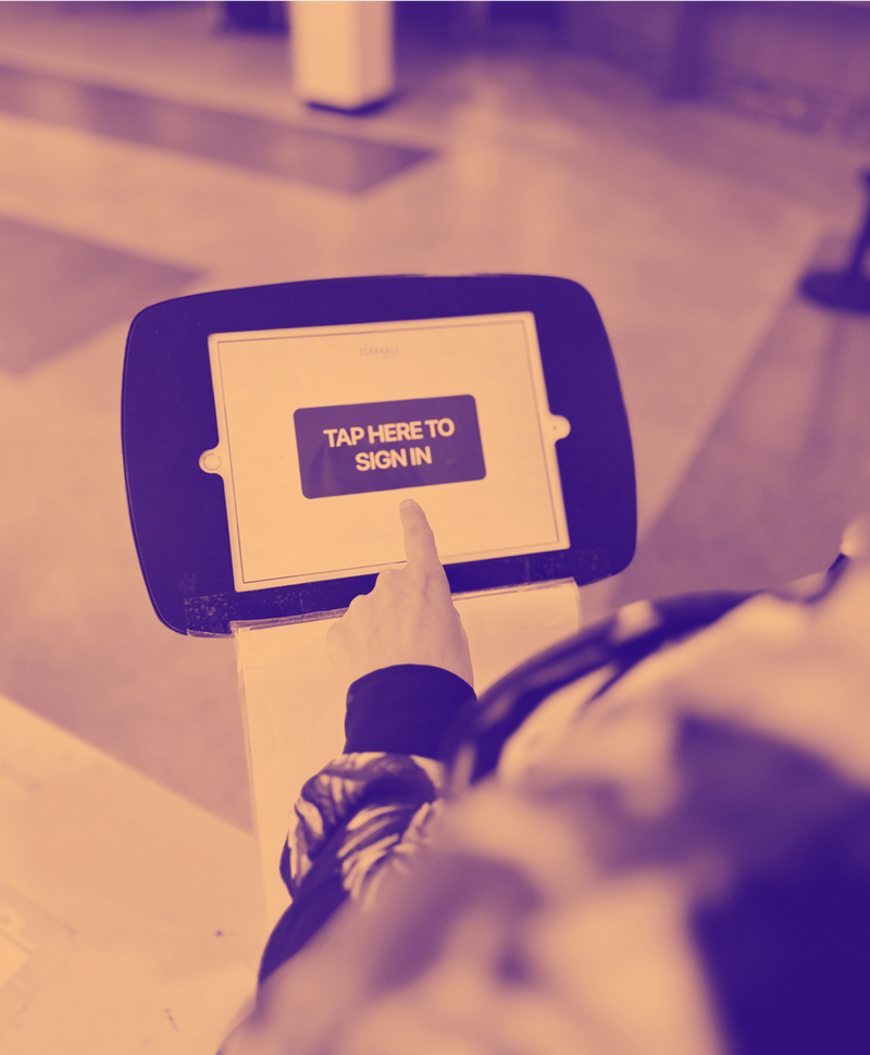 Visitors join the waitlist via check-in kiosk