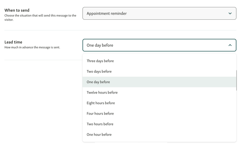 Schedule automated message