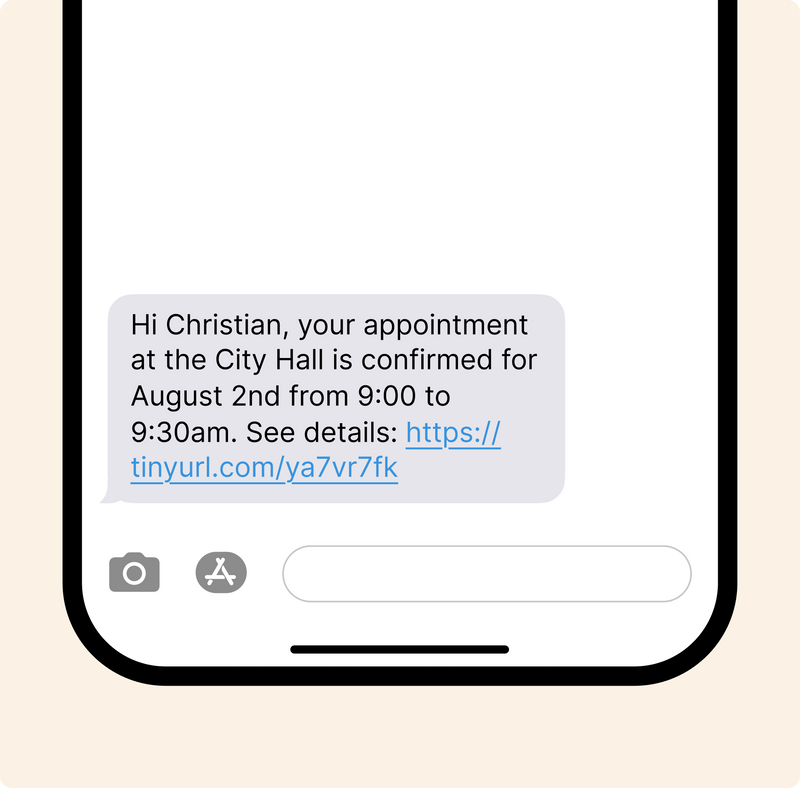 Appointment SMS notification