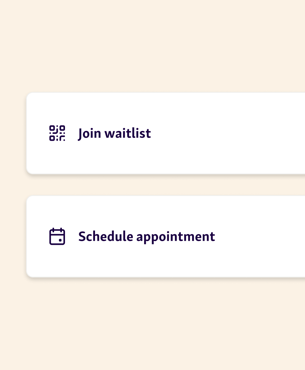 Join waitlist or schedule appointment