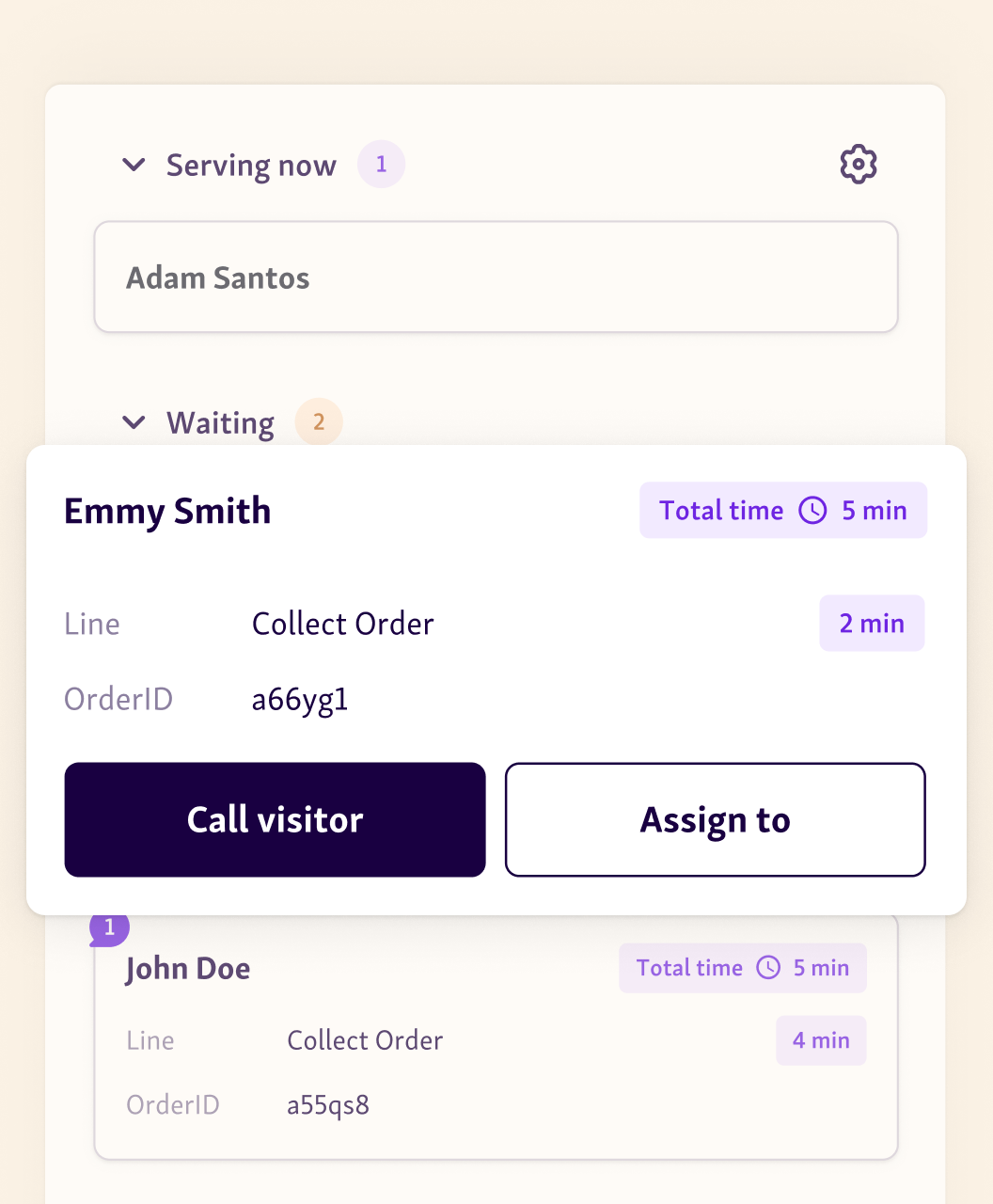 Manage the virtual queue