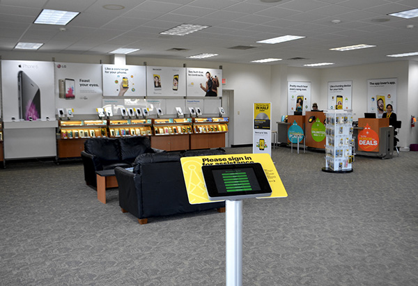 Qminder iPad Sign-In application in Sprint store