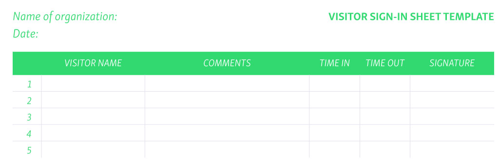 free visitor sign-in sheet template covid